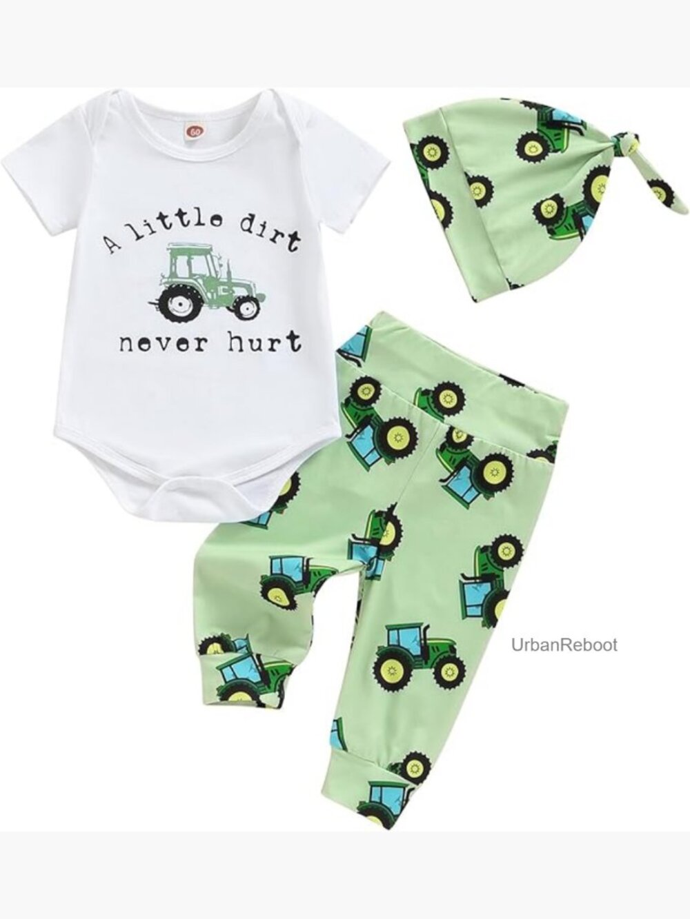 Newborn Baby Boy Tractor Bodysuit Leggings Set Farm Coming Home Outfit